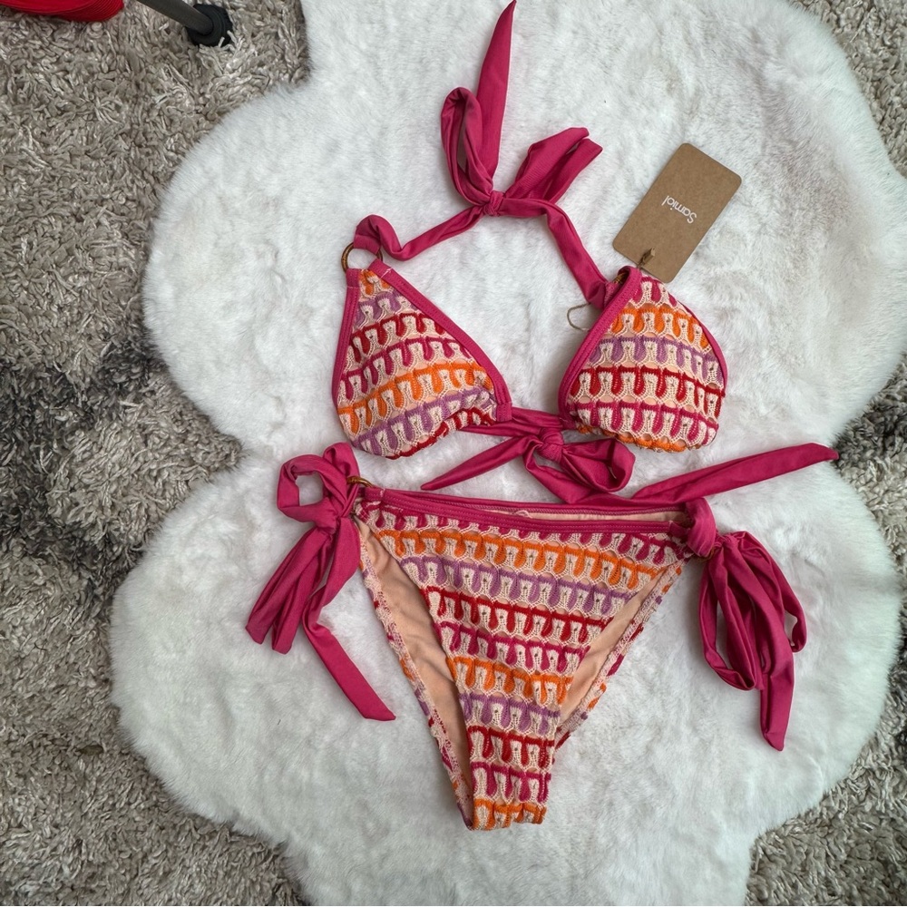 Samiol Vibrant Pink and Orange Bikini Set XS 57